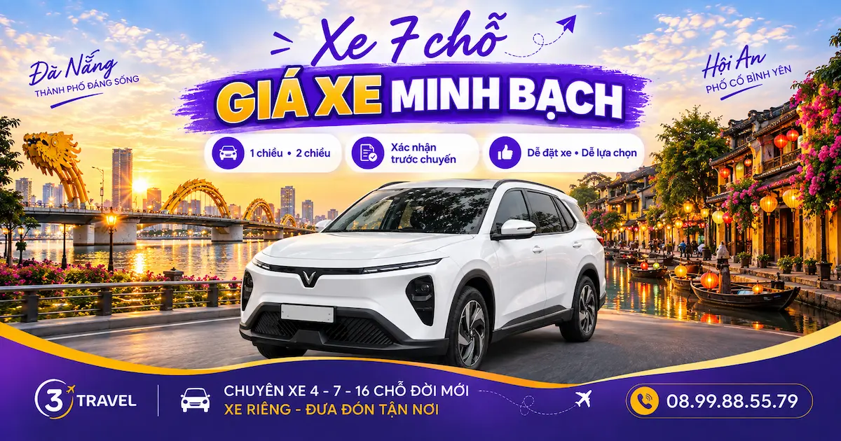 Giá xe 7 chỗ Đà Nẵng đi Hội An