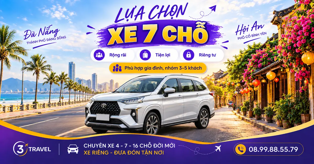 Dòng xe 7 chỗ Đà Nẵng đi Hội An