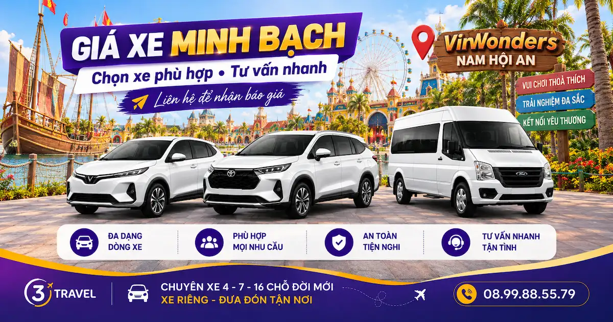 Giá xe Đà Nẵng đi VinWonders Nam Hội An
