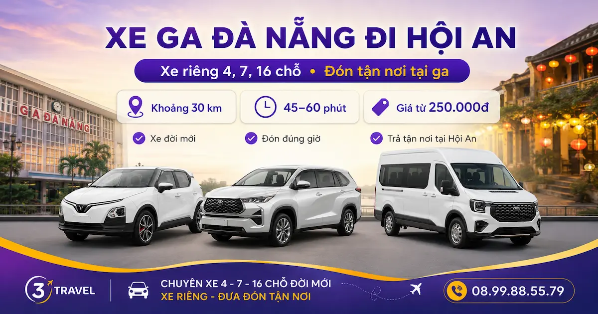 Xe Ga Đà Nẵng Đi Hội An Xe 4–7–16 Chỗ