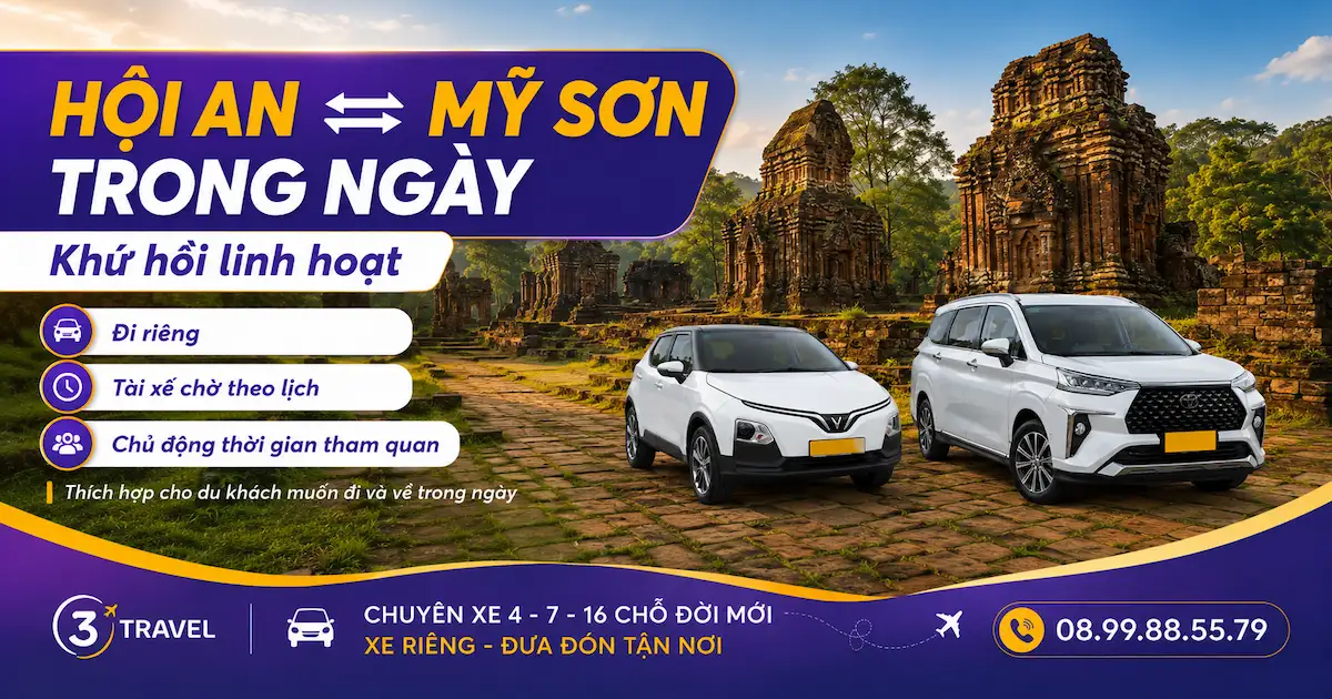 Xe Hội An Mỹ Sơn trong ngày 