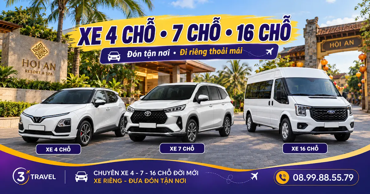 Xe 4,7,16 chỗ Hội An đi Sân bay Đà Nẵng