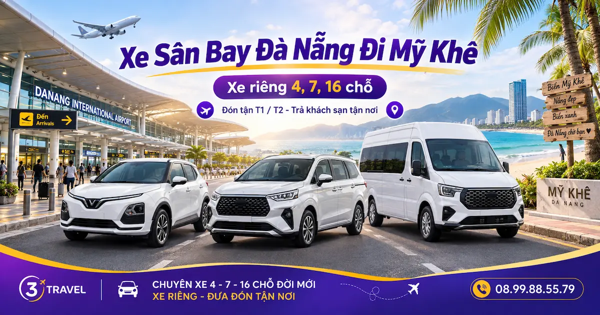 Xe Sân Bay Đà Nẵng Đi Mỹ Khê – Xe Riêng 4, 7, 16 Chỗ