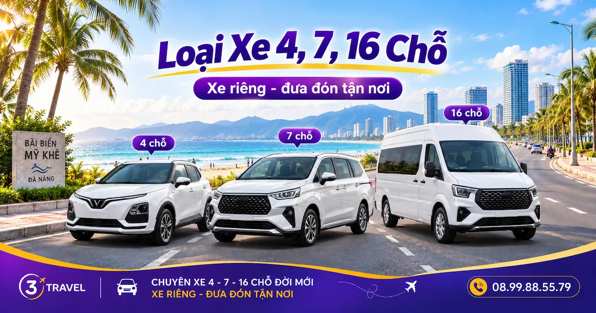 Loại xe Sân bay Đà Nẵng đi Mỹ Khê